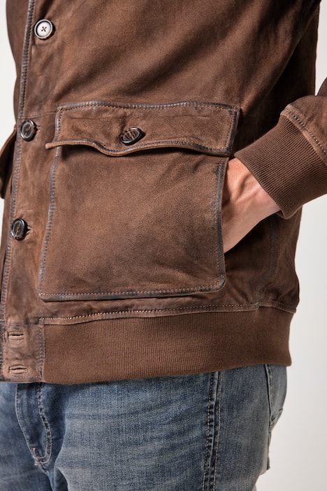 JP1880 Leder-Blouson, Leder, feinstes Ziegen-Veloursleder, Vintage Look, bis 7 XL