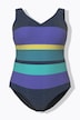Badeanzug, Streifen, ohne Softcups, Rundhals