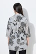 Flower Print 3/4 Sleeve Lyocell Tunic Blouse