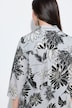 Flower Print 3/4 Sleeve Lyocell Tunic Blouse