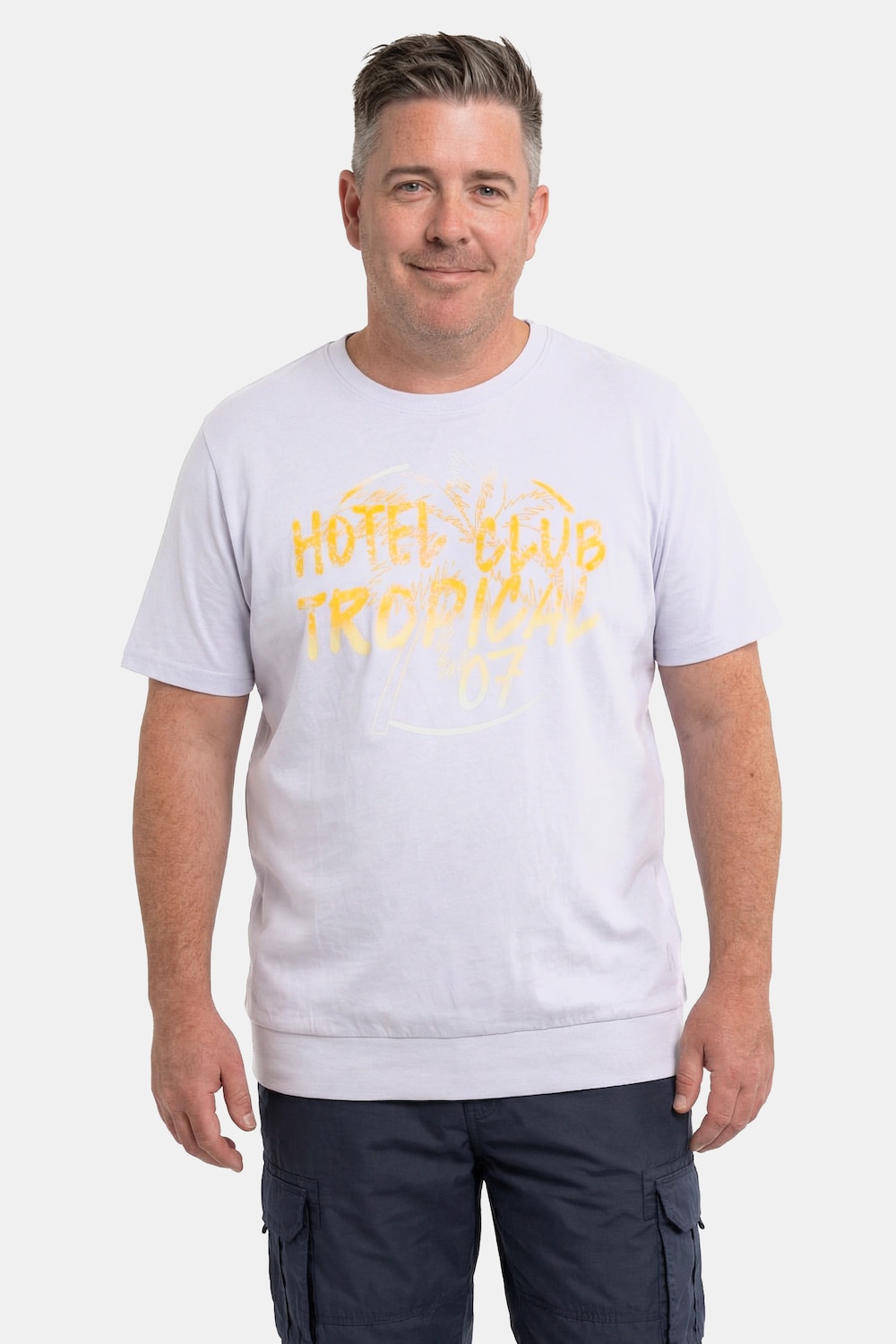 T-Shirt Bauchfit, Halbarm, großer Print, bis 8 XL