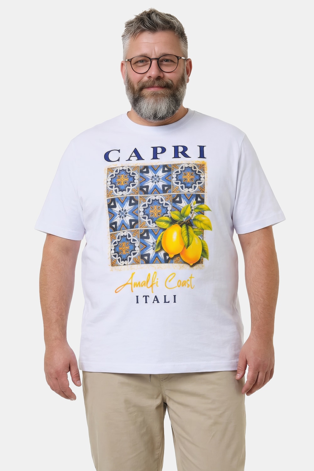 Men+ T-Shirt, Halbarm, Brustprint, bis 8 XL