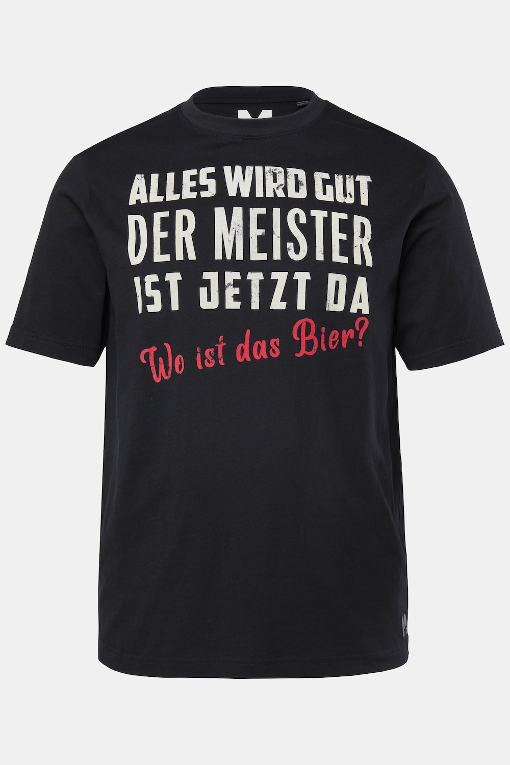 Men+ T-shirt, korte mouwen, borstprint, tot 8XL