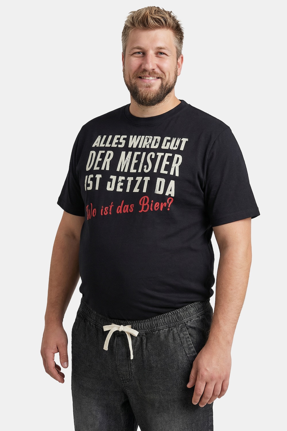 T-Shirt, Halbarm, Brustprint, bis 8 XL