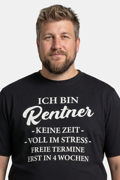 Men+ T-Shirt, Halbarm, Brustprint, bis 8 XL