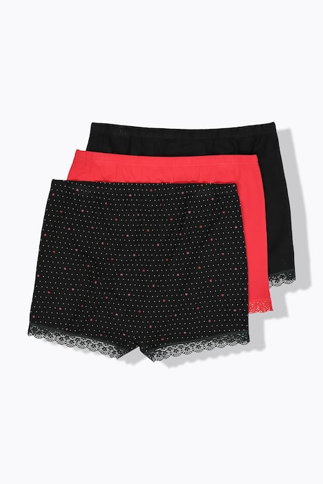 3 Pack of Boyshorts: Heart Polka Dots