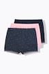 3 Pack of Boyshorts: Heart Polka Dots