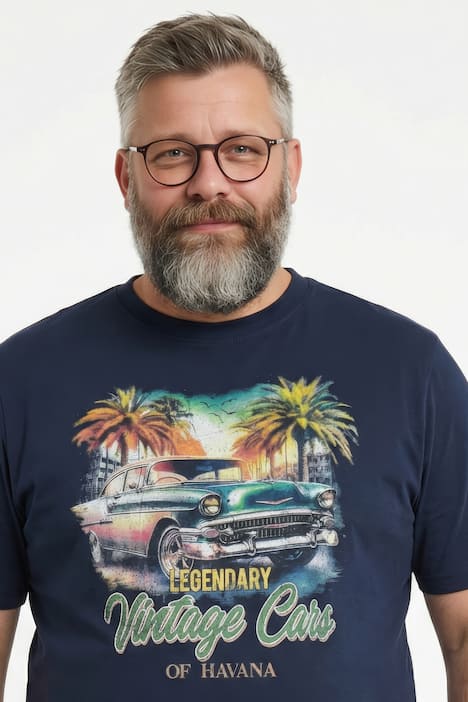 Men+ T-Shirt, Halbarm, Brustprint, bis 8 XL