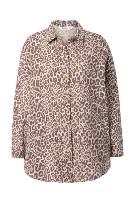 Košilové halenka, oversize, mušelín, leopardí vzor