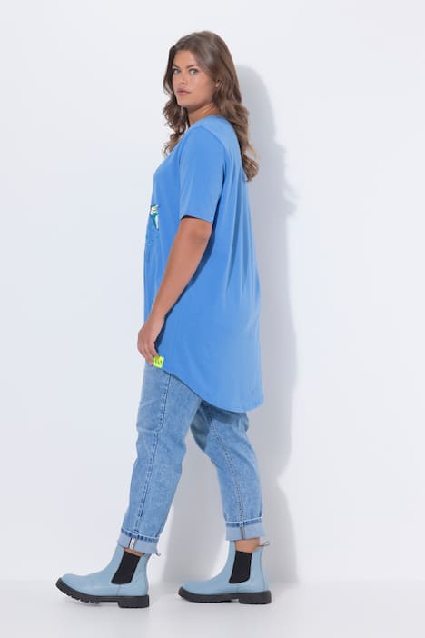 T-shirt, ronde hals, halflange mouwen