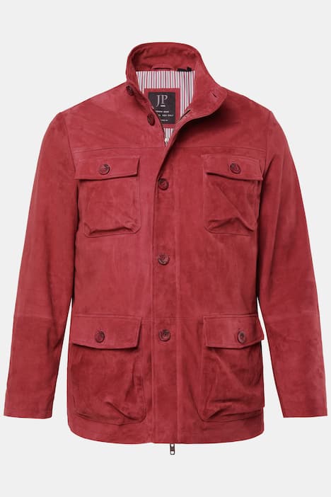 Leder-Fieldjacket, Leder, Ziegen-Veloursleder, viele Taschen