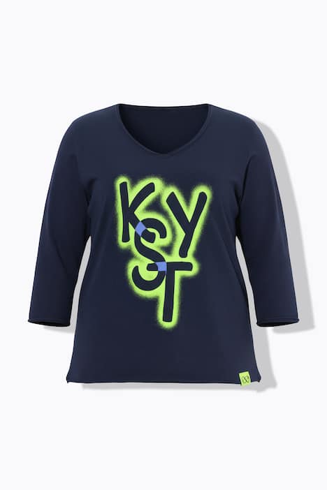 T-Shirt, V-Ausschnitt, 3/4 Arm, OEKO-TEX Made in Green