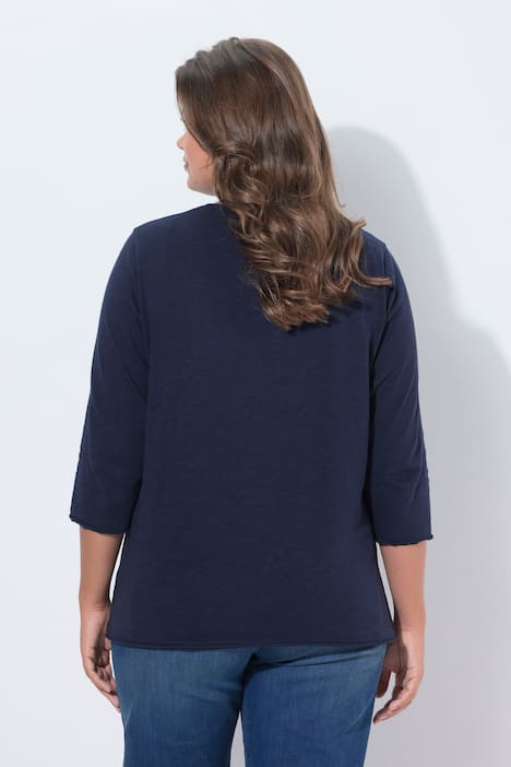 T-Shirt, V-Ausschnitt, 3/4 Arm, OEKO-TEX Made in Green