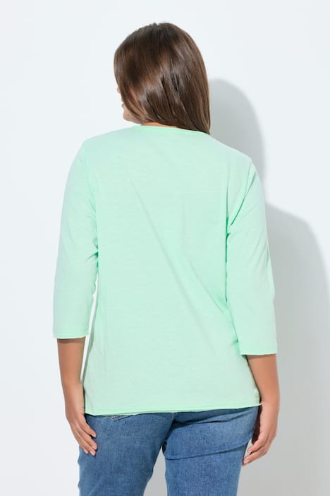 T-Shirt, V-Ausschnitt, 3/4 Arm, OEKO-TEX Made in Green