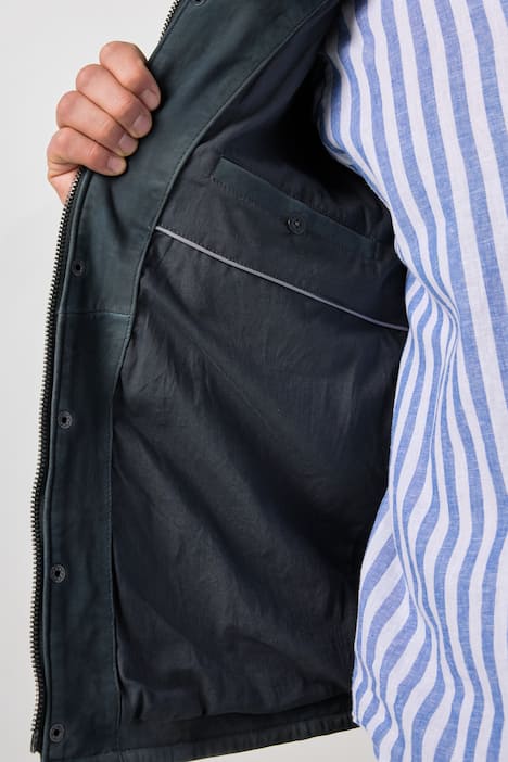 JP1880 leren jas, leer, zeer fijn lamsleer, 4 klepzakken, tot 7XL