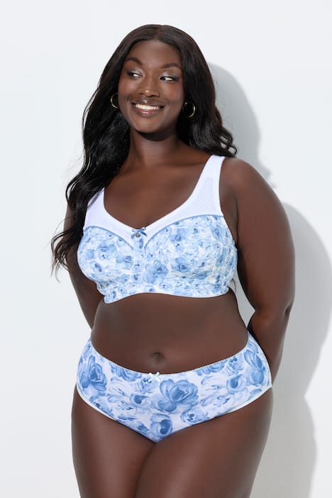 Midi-slips, set van 5, rozen / effen