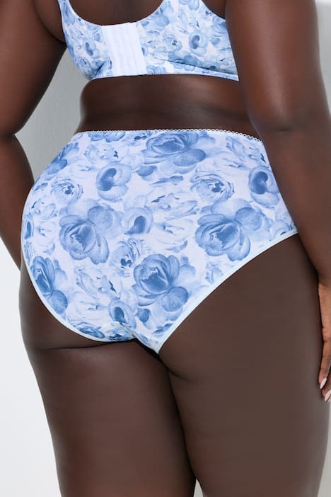 Midi-slips, set van 5, rozen / effen