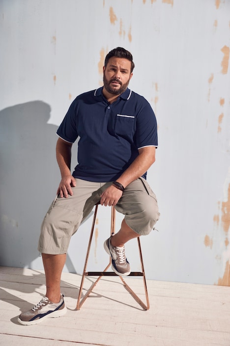 Poloshirt Bauchfit, Halbarm, Brusttasche, bis 8 XL