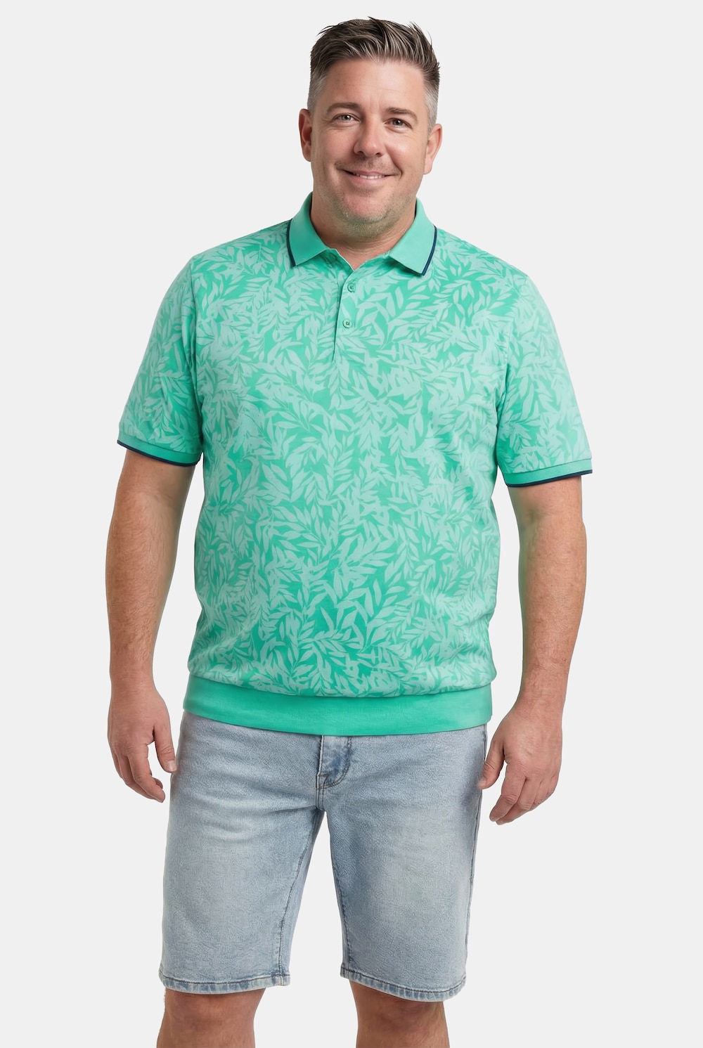 Men+ Poloshirt Bauchfit, Halbarm, Alloverprint, bis 8 XL