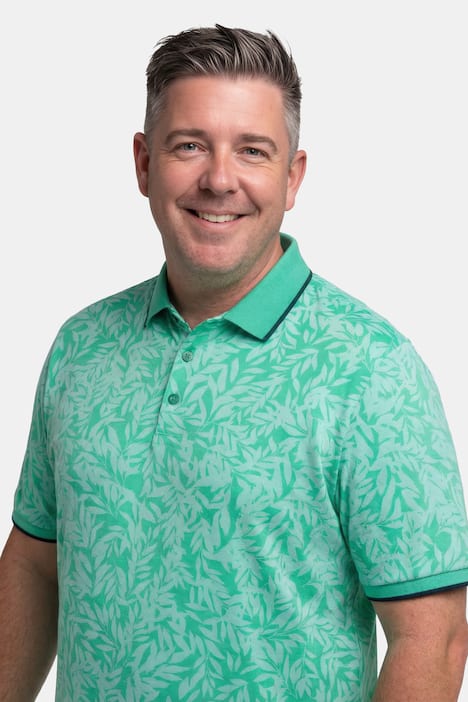 Men+ Poloshirt Bauchfit, Halbarm, Alloverprint, bis 8 XL