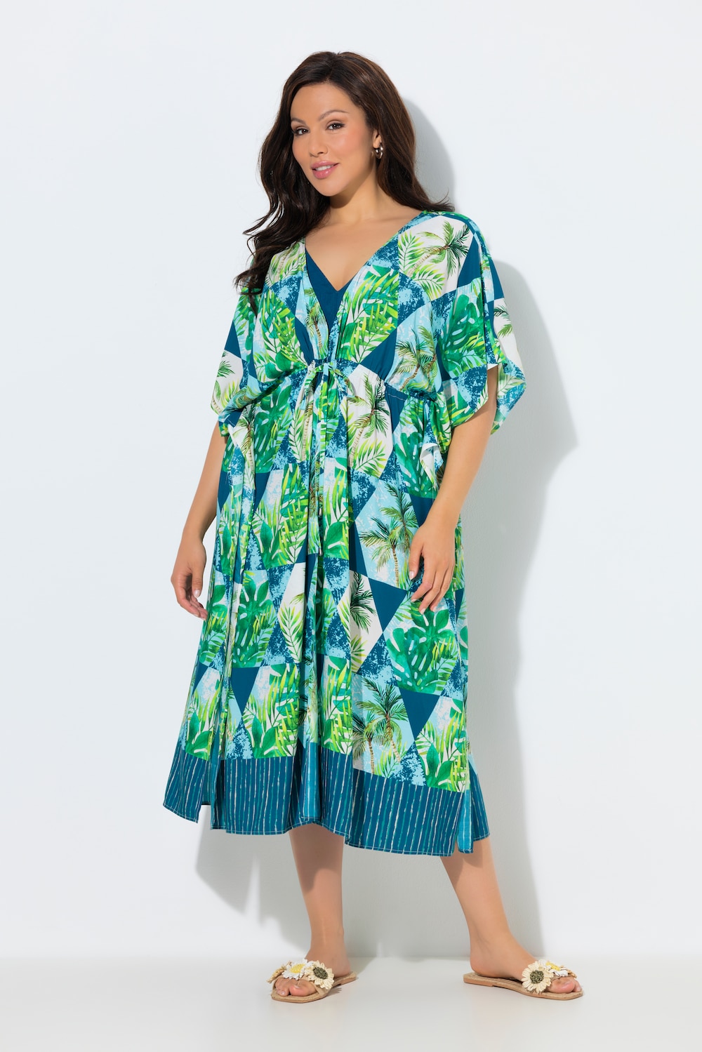 Große Größen Kaftan, Damen, türkis, Größe: 2=50-56, Viskose, Ulla Popken