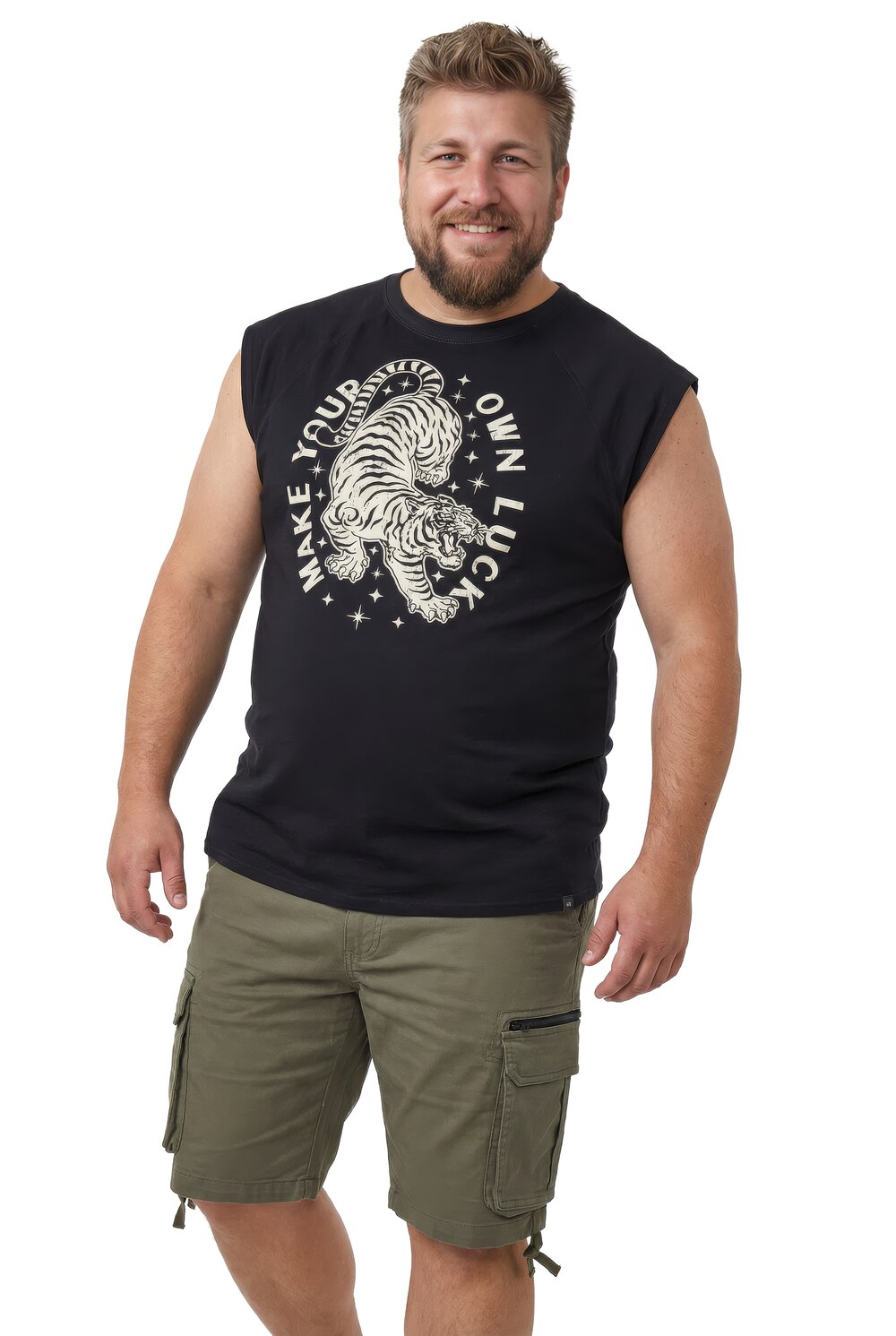 Stora storlekar Linne, Her, svart, storlek: 3XL, Bomull, Men Plus