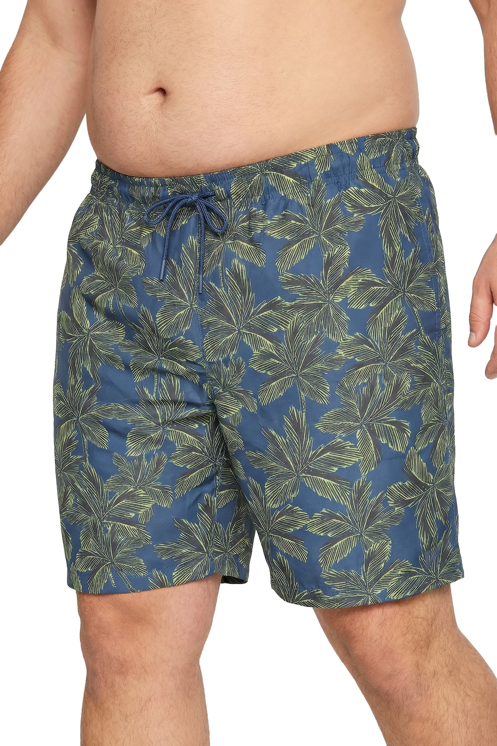 Stora storlekar Badbyxa, Her, blå, storlek: 3XL, Polyester, Men Plus