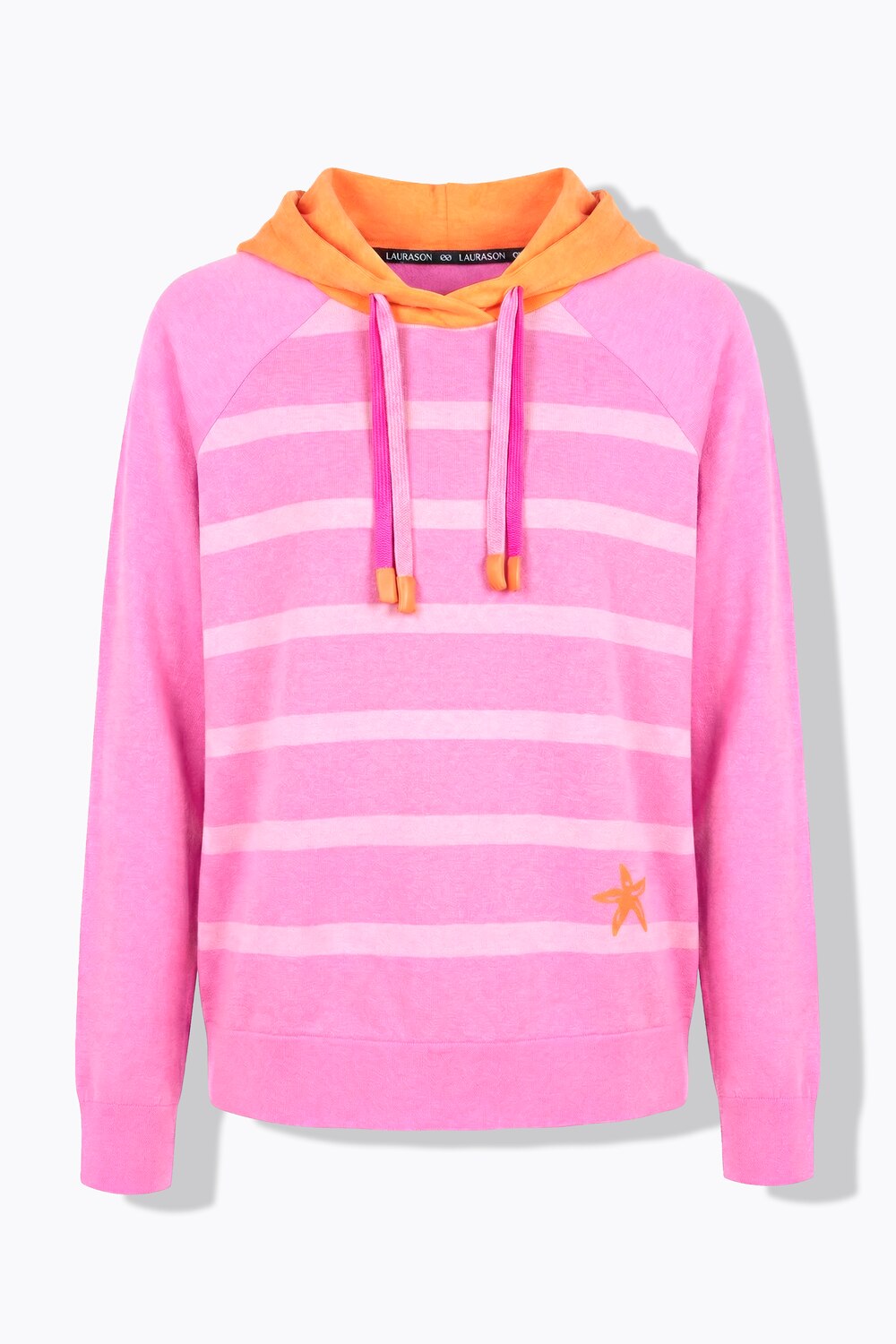 Stora storlekar Randig mjukiströja, Dam, rosa, storlek: 44/46, Polyester/Bomull, LAURASON
