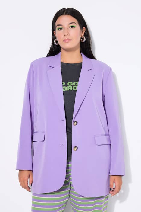 Blazer, oversized model, voering met luipaardmotief