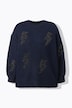 Pullover, Oversize Shape, Glitzer-Motive