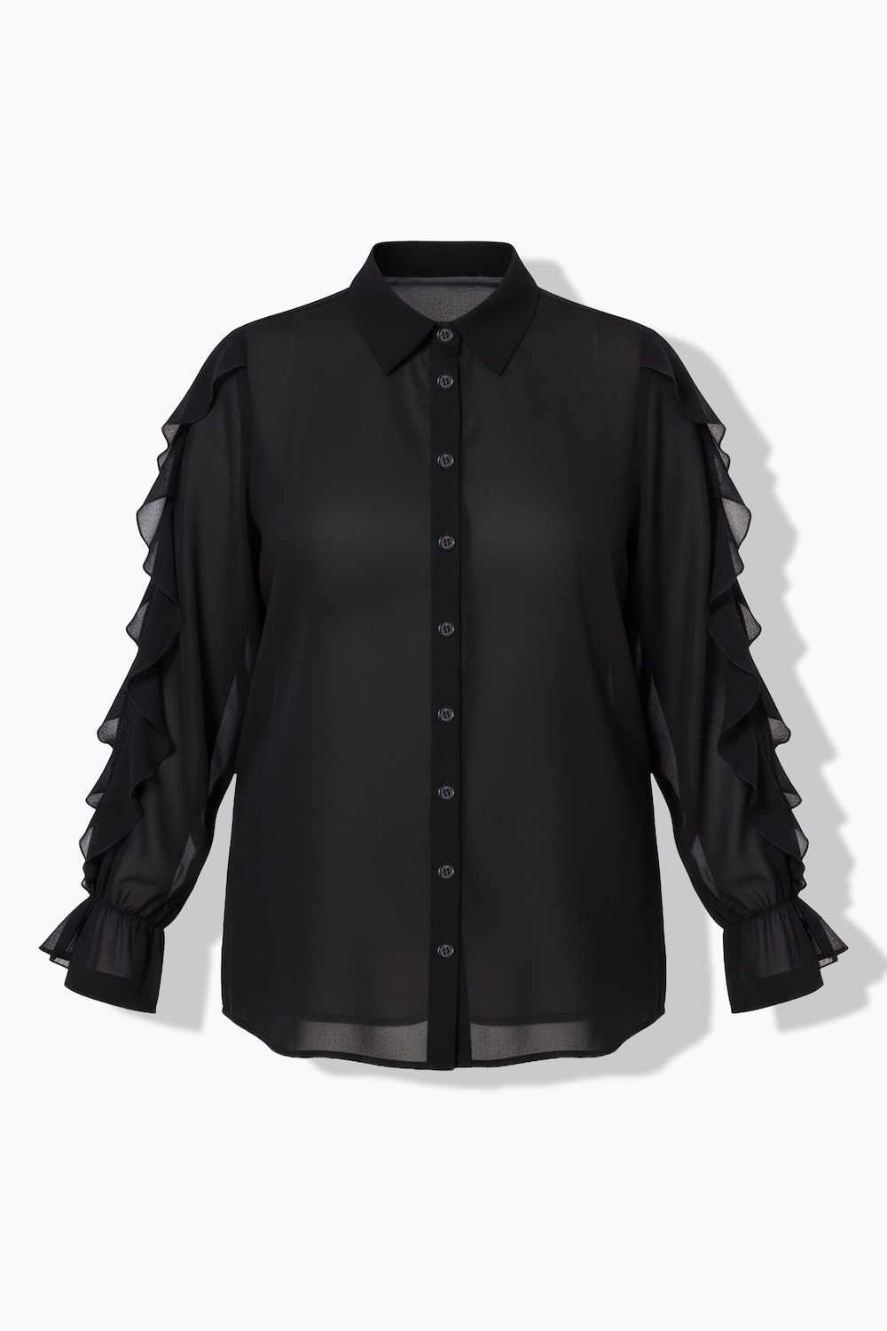 Stora storlekar Chiffongblus, Dam, svart, storlek: 58/60, Polyester, Studio Untold