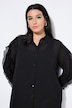 Chiffon blouse, oversized, transparant, volants, lange mouwen