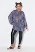 Chiffon blouse, loose shape, patchprint, lange ballonmouwen