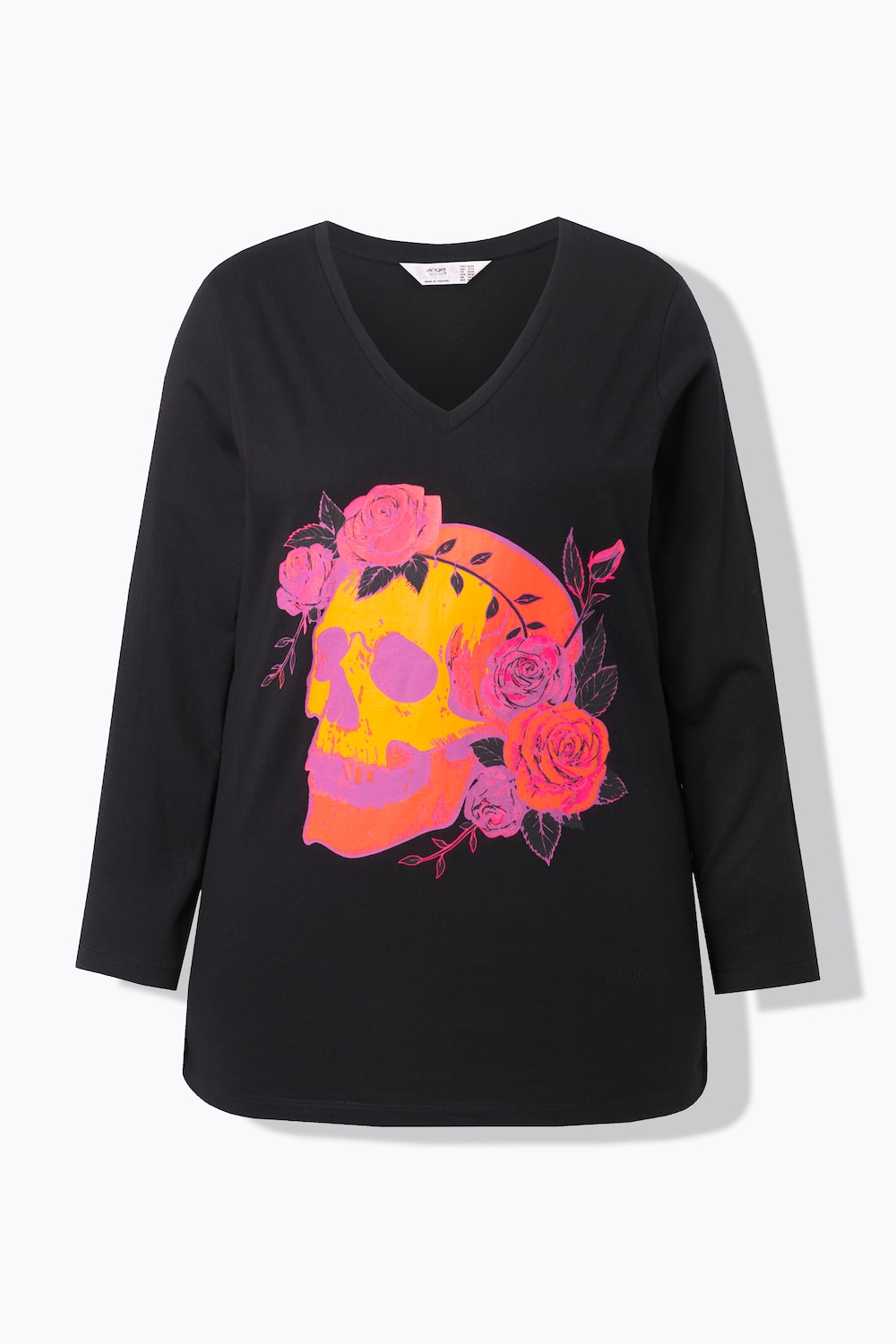 Stora storlekar T-shirt, Dam, svart, storlek: 48, Bomull, Angel of Style