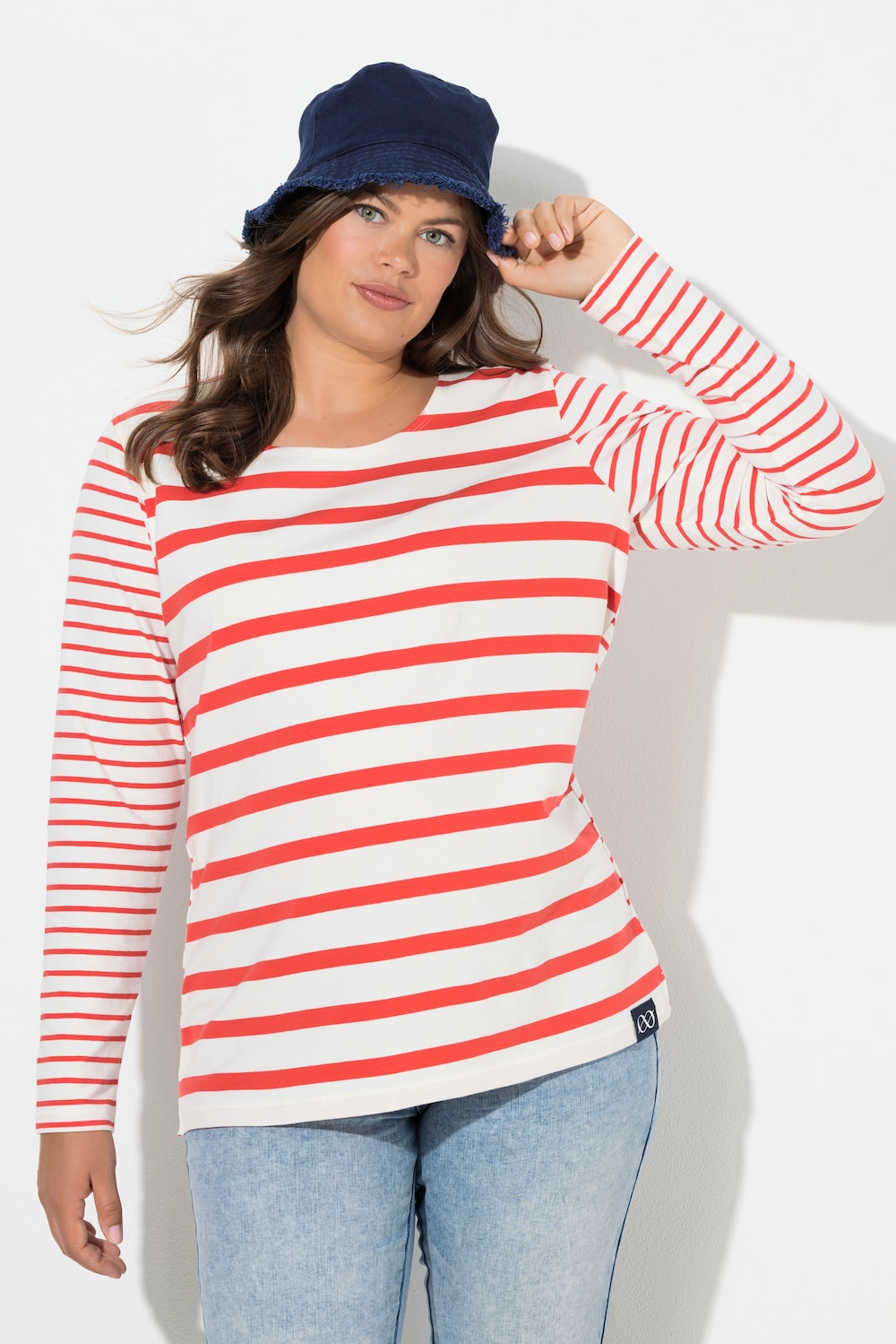 Gestreept shirt, lange mouwen, ronde hals