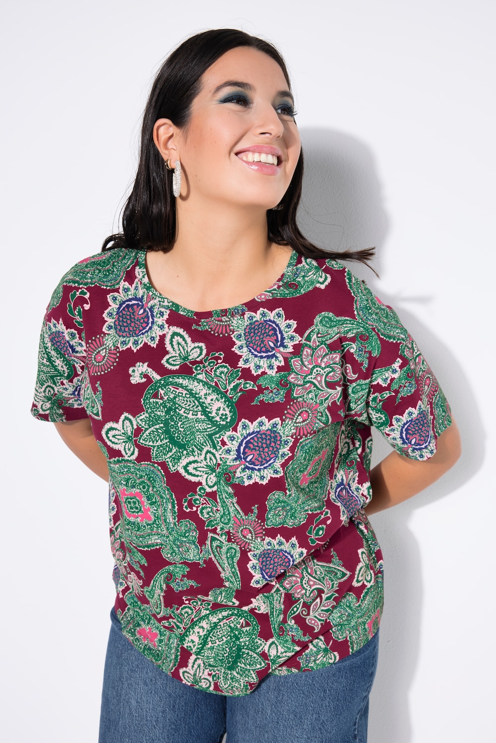 T-Shirt, Paisley-Print, Halbarm