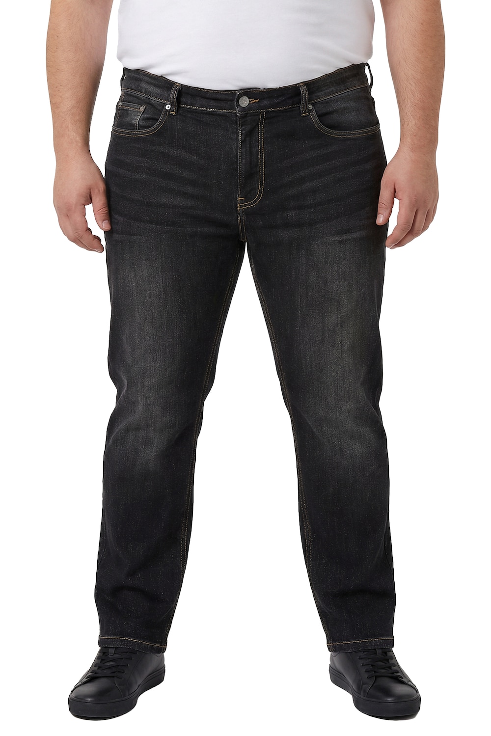 Stora storlekar Jeansshorts FLEXLASTIC®, Her, svart, storlek: 64, Bomull, Men Plus