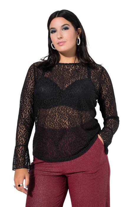 Krajkové tričko, Slim střih, leopardí krajka