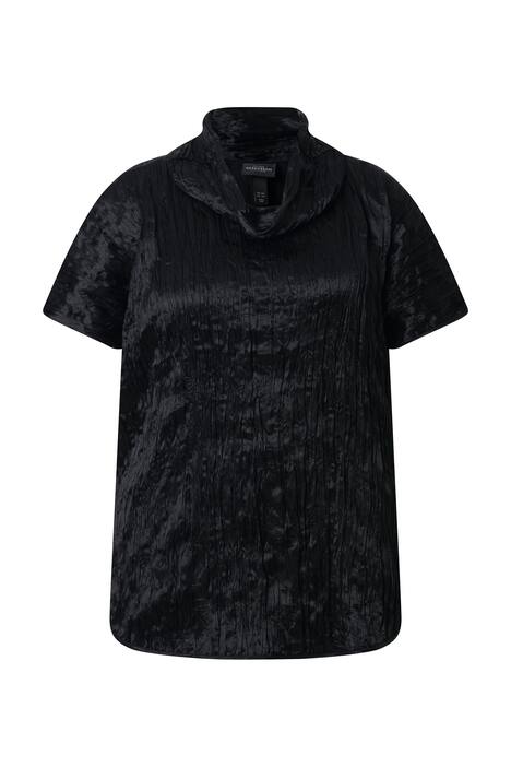 Acetátová halenka, mačkaná struktura, větší velikost, rolák, polodlouhé rukávy