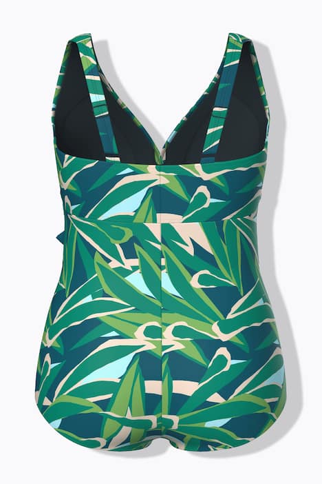 Badeanzug, Blätter, Softcups, Zierschleife, Herzausschnitt