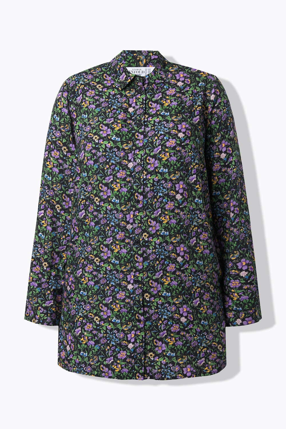 Overhemdblouse, wijd recht model, flowers