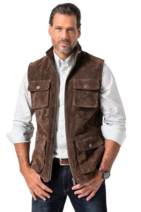 Kožená vesta, robustní vepřová kůže, stojáček, do 7XL