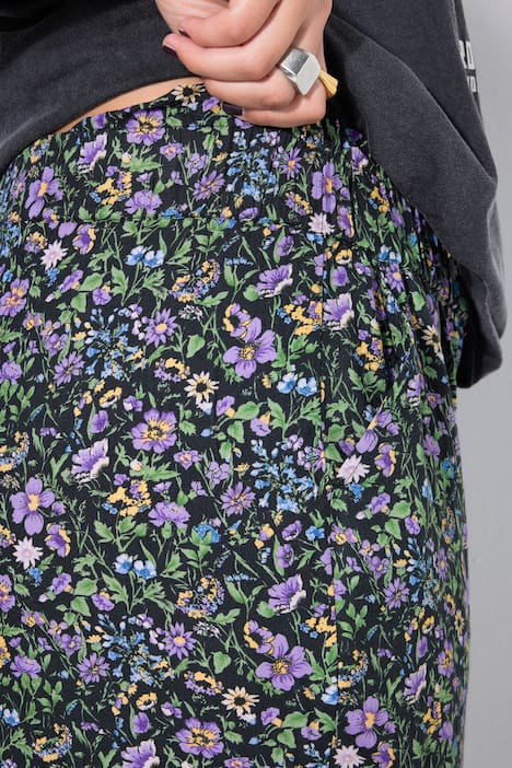 Palazzo-broek, wijde pijpen, hoge taille, flowers