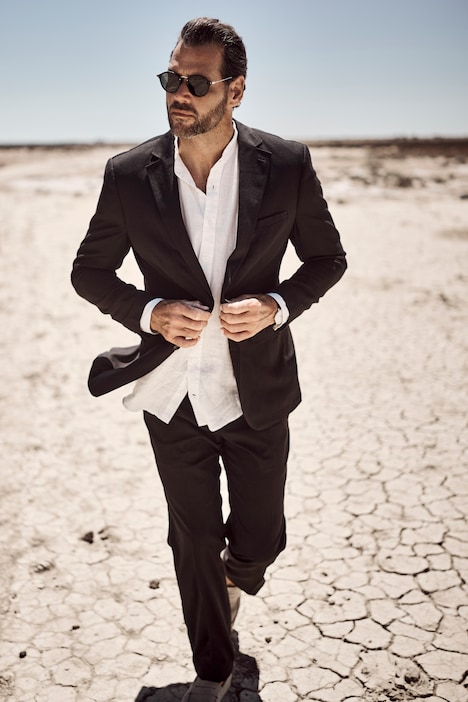 Linnenlook jasje Korsika Business, halfgevoerd, mix & match set Korsika, tot maat 36/72