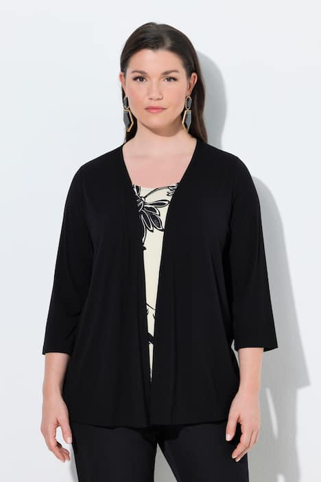 Layered Look 2-in-1 Flower Print Blouse