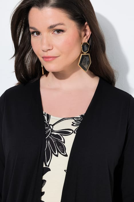 Layered Look 2-in-1 Flower Print Blouse