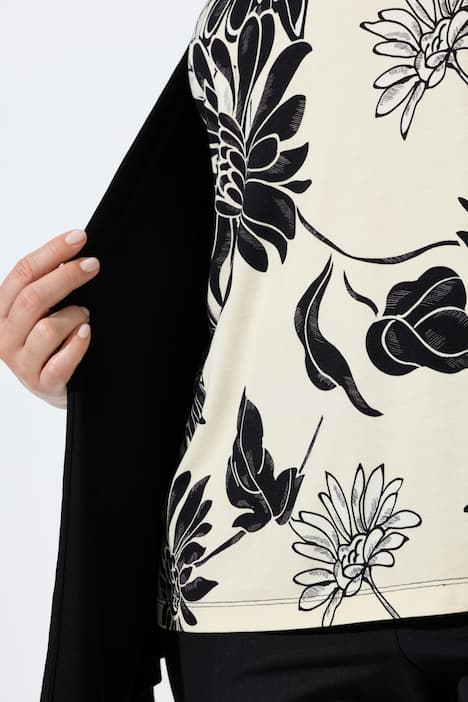 Layered Look 2-in-1 Flower Print Blouse