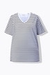 T-shirt, strepen, relaxed, V-hals, korte mouwen