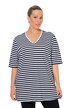 Tričko, pruhy, Relax, výstřih do V, krátké rukávy