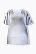 T-shirt rayé, coupe Relaxed Fit, col en V et manches courtes